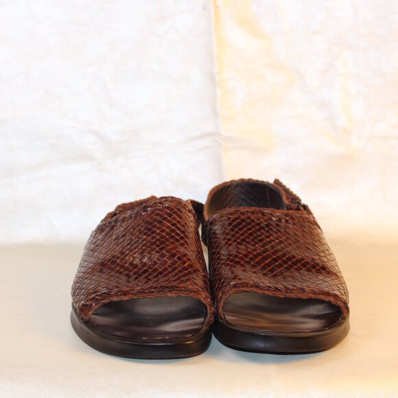 Brassboot Italy Men’s Brown Woven Leather Sandals Made in Italy Vibram Sole main image 7